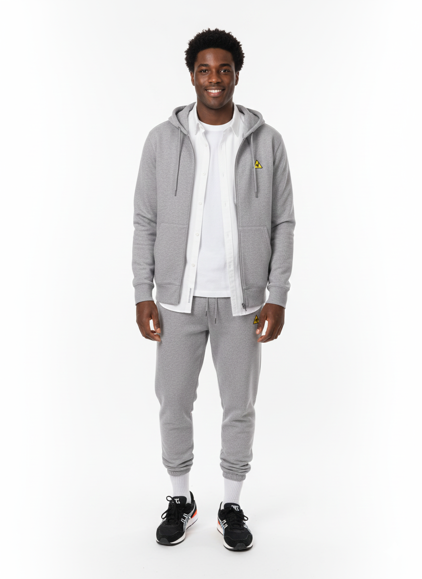 WESLEY CAUTION LOGO COMFORT ZIP HOODIE