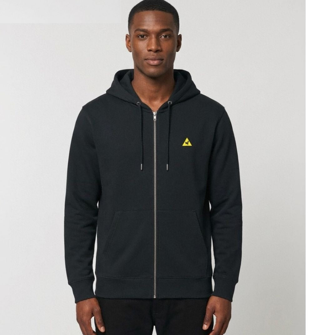 WESLEY CAUTION LOGO COMFORT ZIP HOODIE